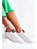 Damskie Skórzane Tenisówki BIG STAR HH274071 Biało-Czarne Damskie Skórzane Tenisówki BIG STAR HH274071 Biało-Czarne