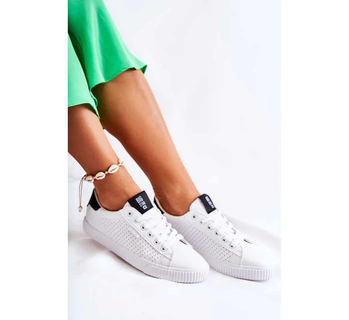 Damskie Skórzane Tenisówki BIG STAR HH274071 Biało-Czarne Damskie Skórzane Tenisówki BIG STAR HH274071 Biało-Czarne