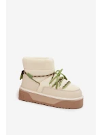 Śniegowce Na Platformie D.Franklin DFSH371015 Jasnobeżowe
