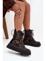 Skórzane Botki Na Platformie Maciejka 07086-01 Czarne