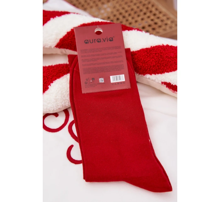 Pánske vianočné ponožky so Santom a nápisom "Merry Christmas" - červené Pánske vianočné ponožky so Santom a nápisom "Merry Christmas" - červené