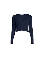 CASALL Bezšvové rebrované tričko s dlhým rukávom core blue CASALL Bezšvové rebrované tričko s dlhým rukávom core blue