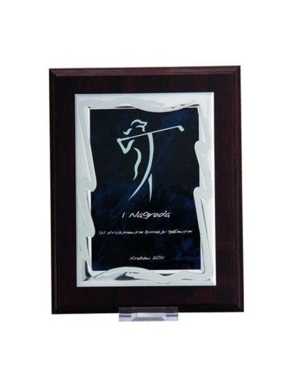 Plastový diplom s vygravírovaným kovovým štítkom