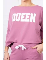 Sada s potlačou Queen tmavo ružová Sada s potlačou Queen tmavo ružová