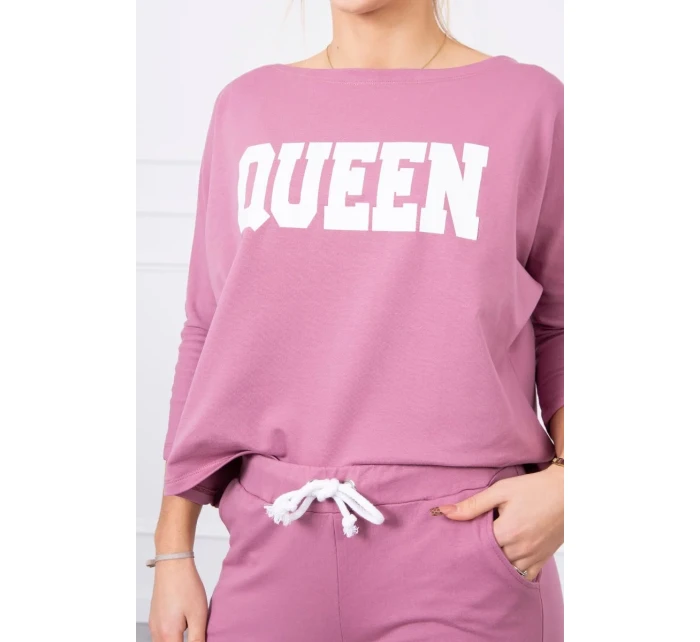 Sada s potlačou Queen tmavo ružová Sada s potlačou Queen tmavo ružová