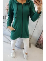 Mikina se zipem na zádech zelená