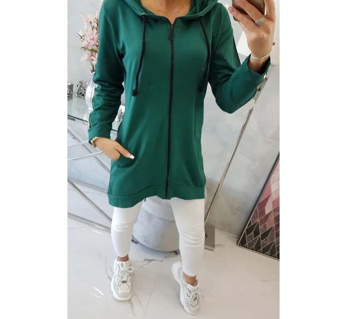 Mikina se zipem na zádech zelená