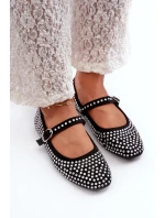 Eko Semišové Baletky S Ozdobami z Černé model 21666798 - Boto Eko Semišové Baletky S Ozdobami z Černé model 21666798 - Boto