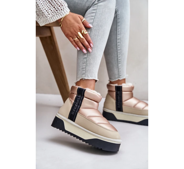 Niskie Śniegowce Na Grubej Podeszwie D.Franklin DFSH371010 Beżowe