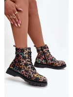 Dámské zimní kotníkové boty květinové model 21712487 - Artiker Dámské zimní kotníkové boty květinové model 21712487 - Artiker