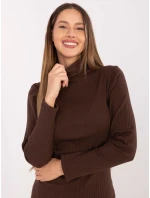 Sukienka RV SK model 21768517 ciemny brązowy - FPrice Sukienka RV SK model 21768517 ciemny brązowy - FPrice