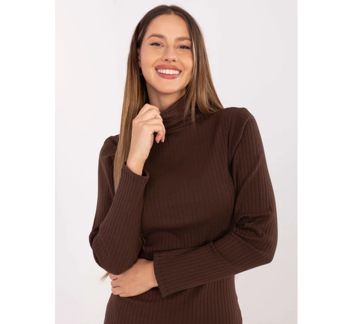 Sukienka RV SK model 21768517 ciemny brązowy - FPrice Sukienka RV SK model 21768517 ciemny brązowy - FPrice