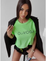 Dámské tričko model 18497205 neonově zelené - Ola Voga