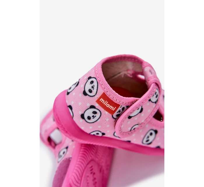 Pantofle Dětské Elastické Na Suchý Zipper S Růžové model 21682793 - Milami