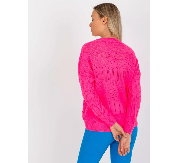 Dámsky sveter LC SW 8022 fluo ružový