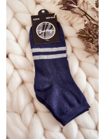 Dámske bavlnené členkové ponožky námornícka modrá