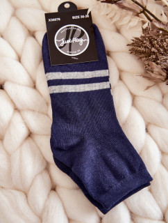 Dámske bavlnené členkové ponožky námornícka modrá