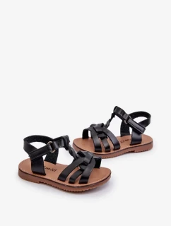 Detské sandále so zapínaním na suchý zips, čierne Venikoria