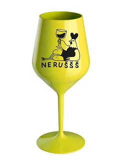 NERUŠŠŠ - žltý nerozbitný pohár na víno 470 ml