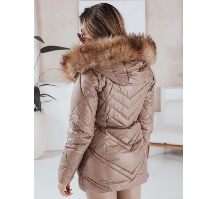 Dámská prošívaná zimní bunda cappuccino Dstreet model 21971761 - FashionStreet