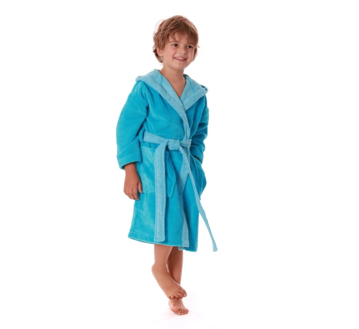 Detský župan Tampa duo s kapucňou 9159 tyrkysový - Vestis Detský župan Tampa duo s kapucňou 9159 tyrkysový - Vestis