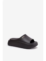 Piankowe Klapki Damskie Na Platformie Big Star RR274A567 Czarne Piankowe Klapki Damskie Na Platformie Big Star RR274A567 Czarne