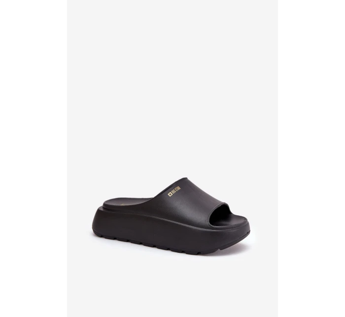 Piankowe Klapki Damskie Na Platformie Big Star RR274A567 Czarne Piankowe Klapki Damskie Na Platformie Big Star RR274A567 Czarne