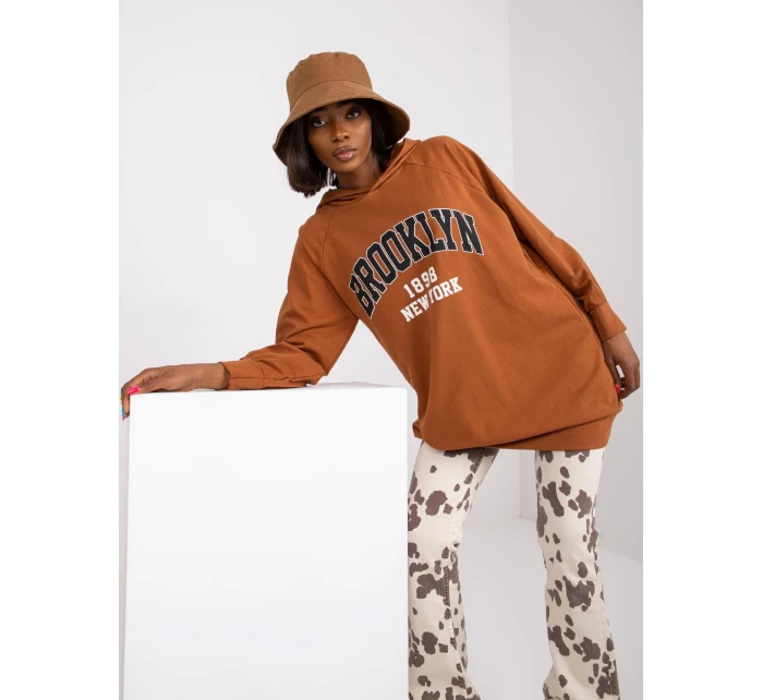 Dámska mikina-DHJ-BL-15658.35-svetlo hnedá