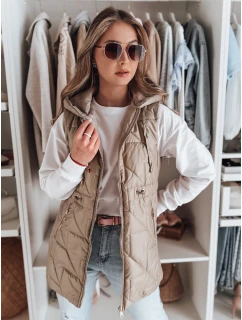 Dámska prechodná prešívaná vesta OLINVIA camel FashionStreet TY4835