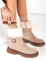 Dámské zateplené boty beige Dstreet model 21993821 - FashionStreet