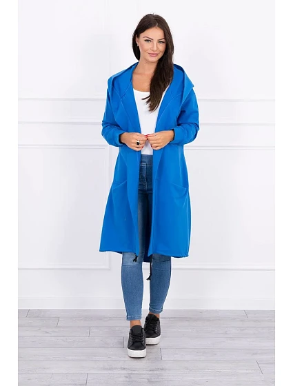 model 18743510 modrá bunda s kapucí nadměrné velikosti - K-Fashion