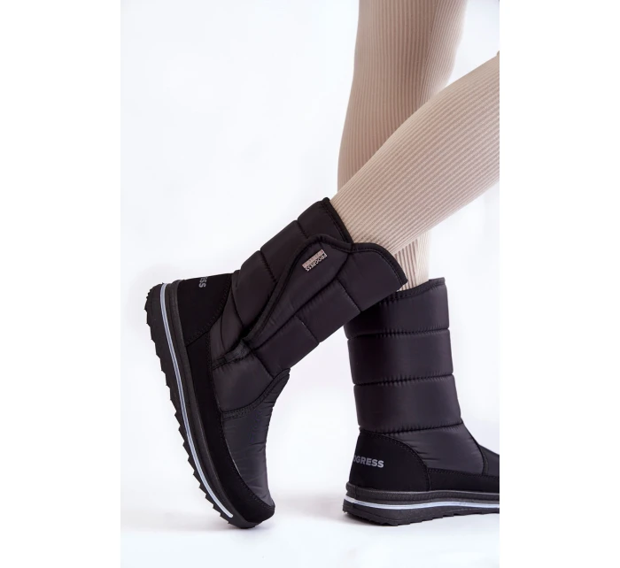 Damskie Śniegowce Na Rzep Progress PROGJ-22-128 Czarne