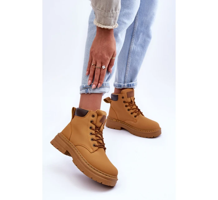 Damskie Trapery Botki Ocieplane Brązowe Corbin