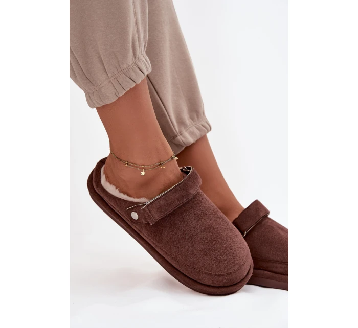 Kapcie Damskie Z Paskiem Ocieplane Futerkiem Czekoladowe Rilena Kapcie Damskie Z Paskiem Ocieplane Futerkiem Czekoladowe Rilena