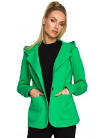 M691 Blejzer s kapucňou a jedným gombíkom - zelený