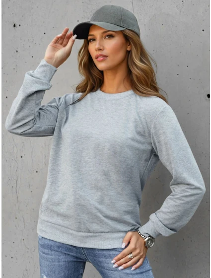 FashionStreet dámska klasická svetlosivá mikina BY1544