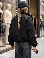 Dámska prechodná bunda typu bomber so stojáčikom, čierna, FashionStreet TY6023 Dámska prechodná bunda typu bomber so stojáčikom, čierna, FashionStreet TY6023
