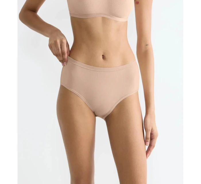 Dámske bavlnené midi nohavičky GO Daily 3P - BROWN - béžová 00LZ - SLOGGI