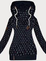 Dámska vzorovaná mikina čierna (2304)