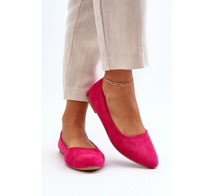 Zamszowe Baleriny Damskie Fuksja Kommia Zamszowe Baleriny Damskie Fuksja Kommia