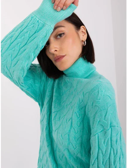 Sweter AT SW model 19040899 mietowy - FPrice Sweter AT SW model 19040899 mietowy - FPrice