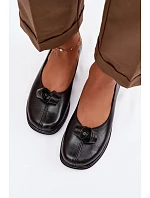 Dámske kožené poltopánky 379 black - Zazoo