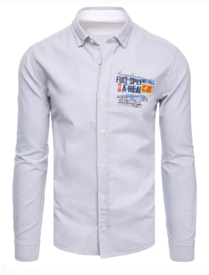 Pánská světle šedá košile Dstreet model 21966545 - FashionStreet Pánská světle šedá košile Dstreet model 21966545 - FashionStreet