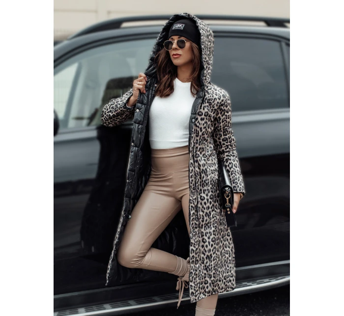 Dámska dlhá prešívaná bunda VELVETTI s kapucňou obojstranná čierna FashionStreet TY4654