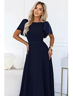 Elegantní s se střihem a rukávy – tmavě modré model 22545412 - numoco Elegantní s se střihem a rukávy – tmavě modré model 22545412 - numoco