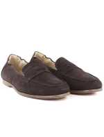 Dámské semišové mokasíny z hnědé kůže model 22015094 - VINCEZA