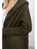 Kaki sveter s kapucňou
