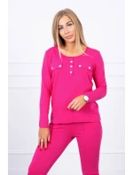 Súprava s gombíkovým výstrihom fuchsiová
