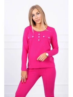 Súprava s gombíkovým výstrihom fuchsiová