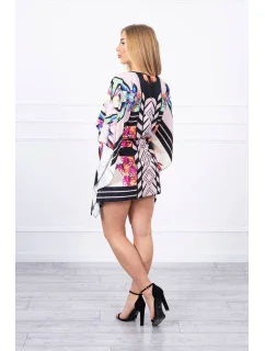 Netopierie šaty s viazaním v páse, béžové